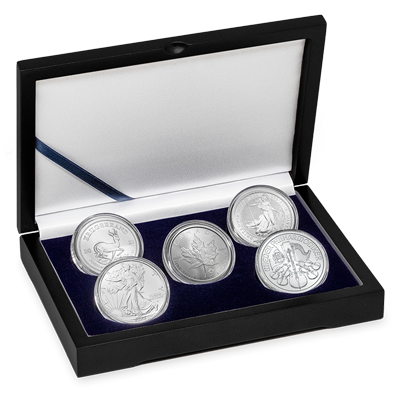 A picture of a 2023 Sovereign 1oz Silver Coin Set